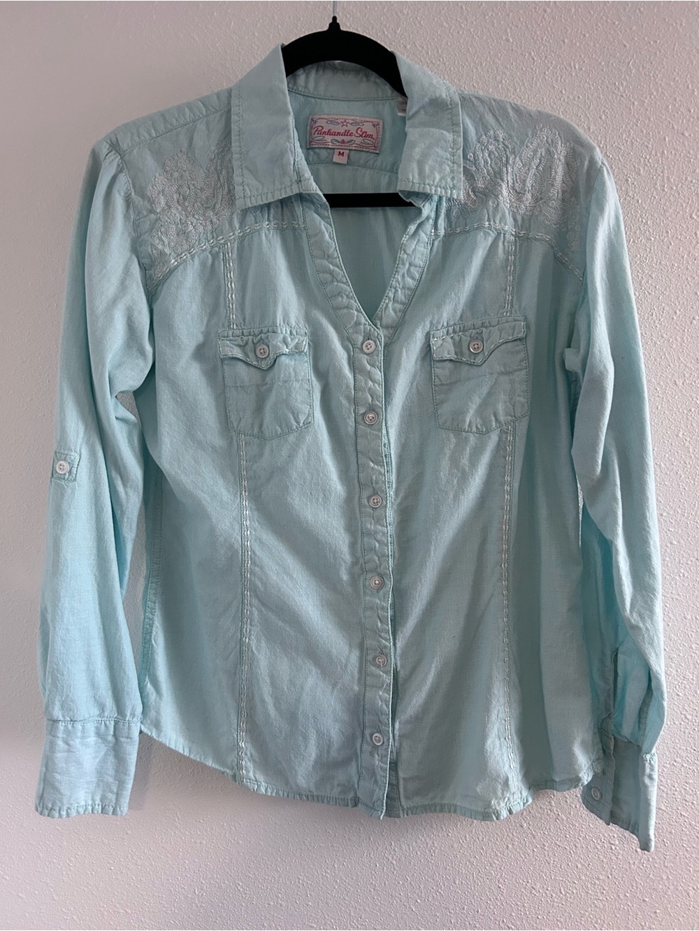 Panhandle Slim Light Blue Button-Down Western Shirt